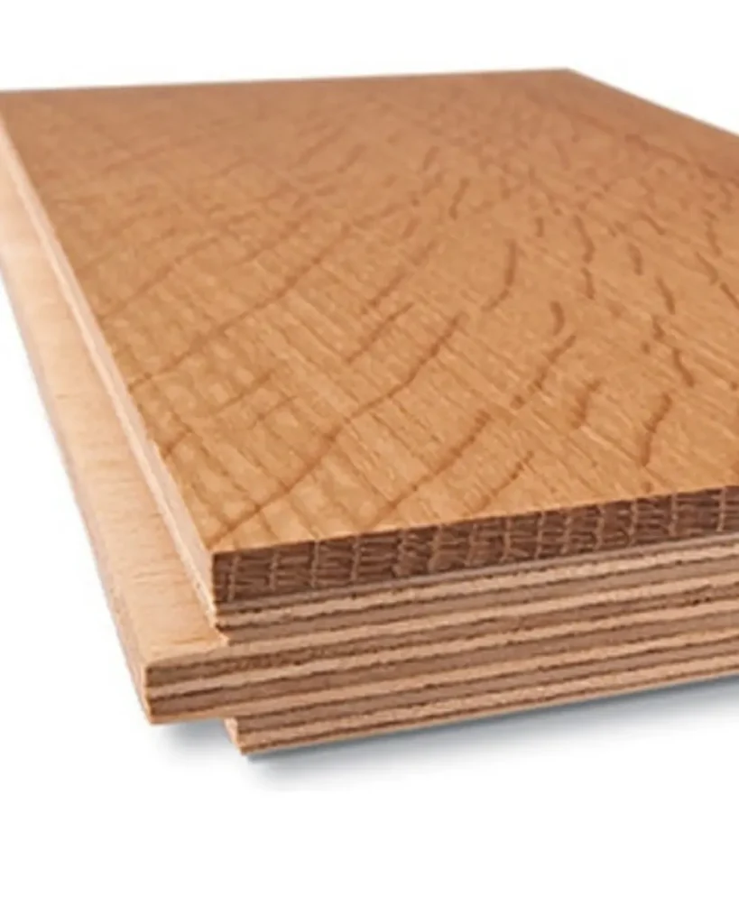 picture showing the layers of a engineered wood floor board